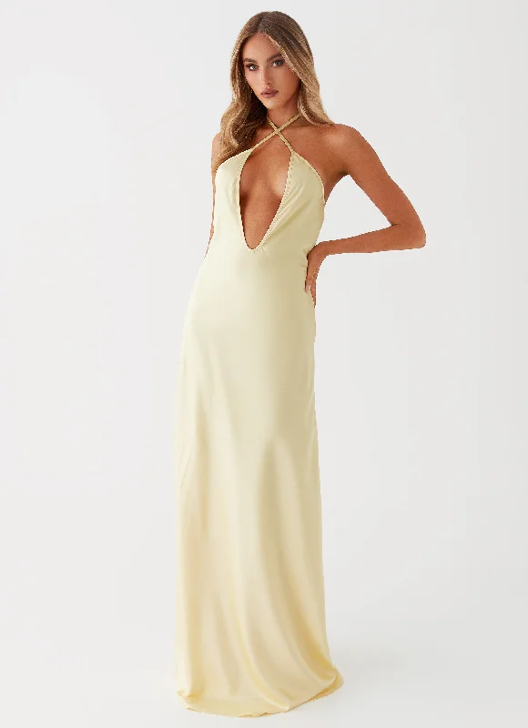 Hurry Before It'S Gone Noir Symphony Maxi Dress - Yellow Save on Inspired Styles