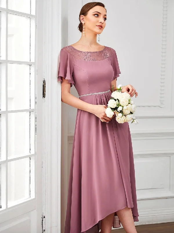 Vibrant Style Promotions Roycebridal Connie chiffon tea length high low mother of the bride dress Lightweight Fabric