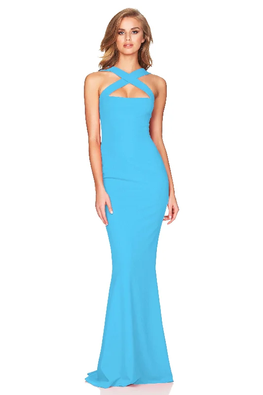 The Latest Fashion Trends Nookie Viva 2 Way Gown - Blue Disco - Inspired Retro Dance Look