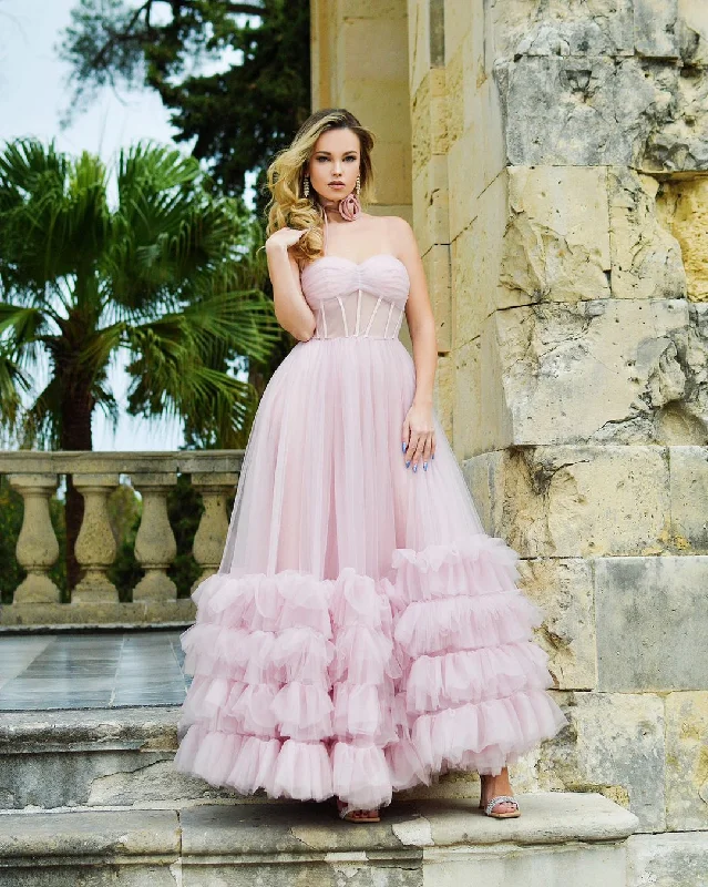 Seasonal Style Discounts Roycebridal Sutton |A-line Corset Strapless Tulle Prom Dress with Ruffles Limited - Edition Drops