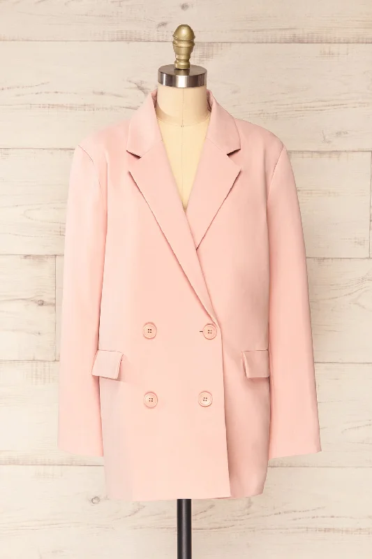 Chic Style, Always In Vogue Marousi Pink | Oversized Blazer Mid - Season Sale