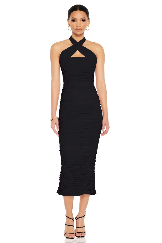 Timeless Style Promotions Nookie Monroe Midi Dress - Black Final Clearance