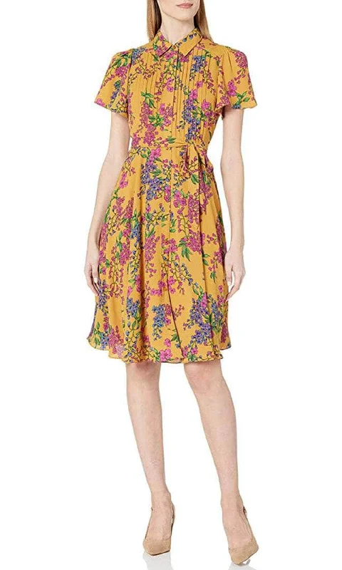 Casual Chic Nanette Nanette Lepore NM9F171X4 - Short Sleeves Collared Casual Dress Romantic Detailing