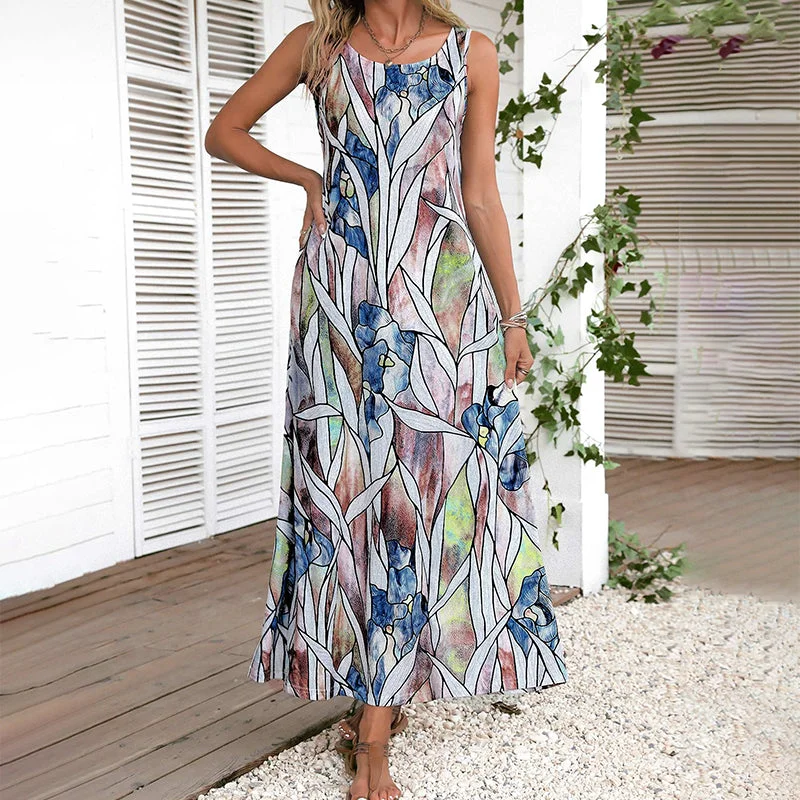 Modern Fashion Sale Elegant Casual Dress Art Deco Geometric Pattern Look