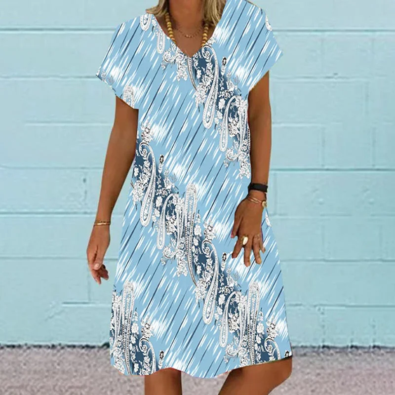 Sophisticated Style Offers Abstract Print Casual Dress Coastal Beach - Inspired Style