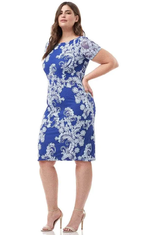 End Of Season Sale JS Collections 866901 - Short Sleeve Bateau Neck Casual Dress Celebrate with Big Savings