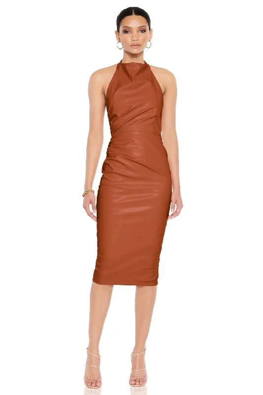 Style Upgrade Nookie Rebel Midi Dress - Tan Refined Simplicity