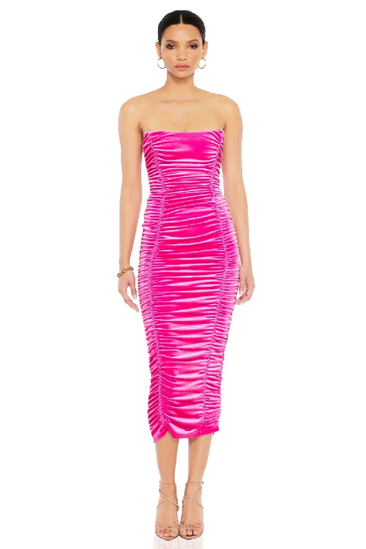 Affordable Trendy Fashion Nookie Verve Midi Dress - Hot Pink Feminine Soft - Hued Styles