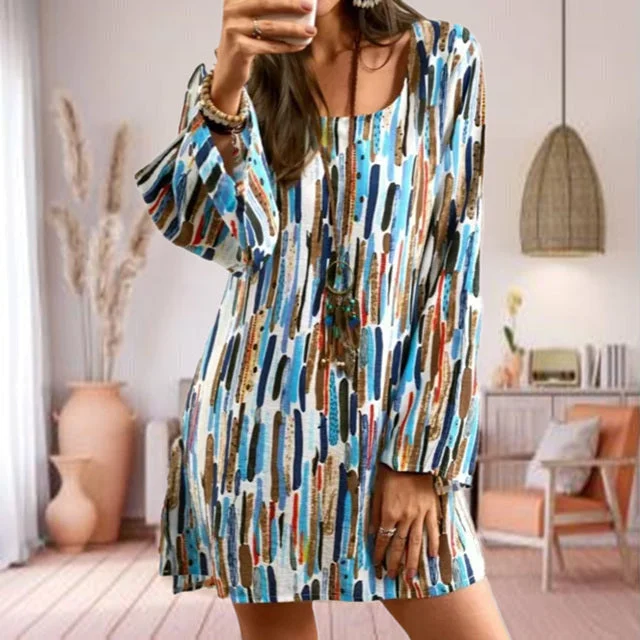 Vintage Style Deals Colorful Print Casual Dress Boho - Chic Festival - Ready Style