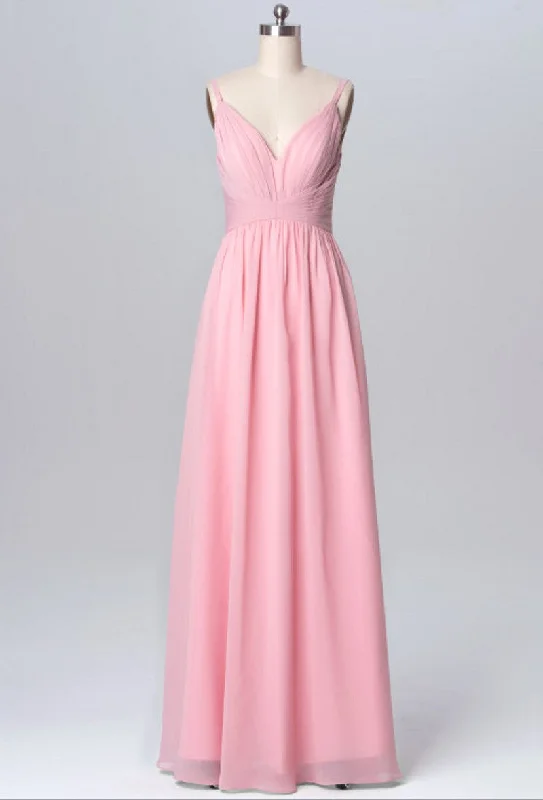 Limited Edition Pink Bridesmaid Dress ,Spaghetti Strap Prom Dress , Formal Occasion Dress Party Dress Coastal Beach - Inspired Style