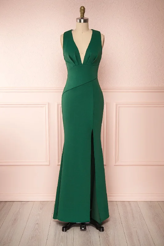 Exclusive Discount Camila Green | Fitted Mermaid Gown Soft Textures