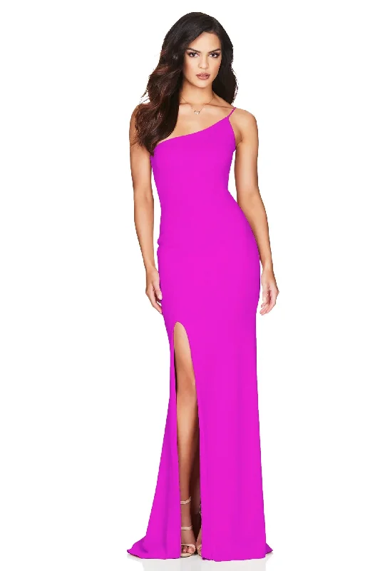 Top Deals Nookie Jasmine One Shoulder Gown - Electric Pink Update with Cottagecore Styles