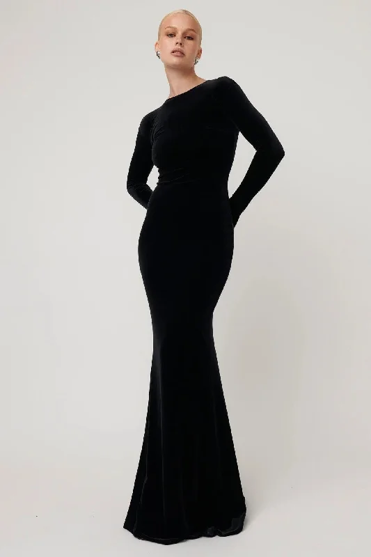 Limited Edition Delphine Maxi Dress - Black Velvet Beat the Heat in Tropical Styles