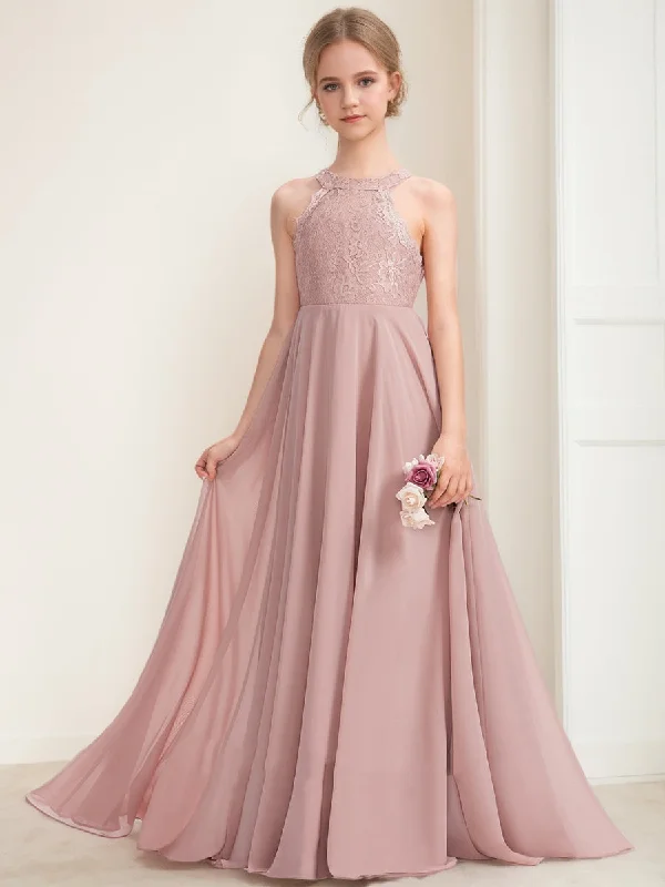 Statement Fashion Offers A-Line/Princess Halter Sleeveless Ruched Junior Bridesmaid Dresses Dreamy Draping