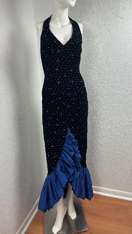 Find Your Unique Flair Blue vintage shiny suspender long elegant ruffled prom dress evening dress party dress dance dress gh3226 Romantic Date - Night Ensemble