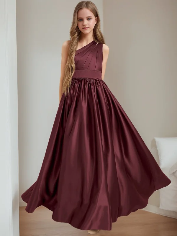 Elevated Casual Discounts A-Line/Princess One-Shoulder Sleeveless Pleats Junior Bridesmaid Dresses Chic Allure