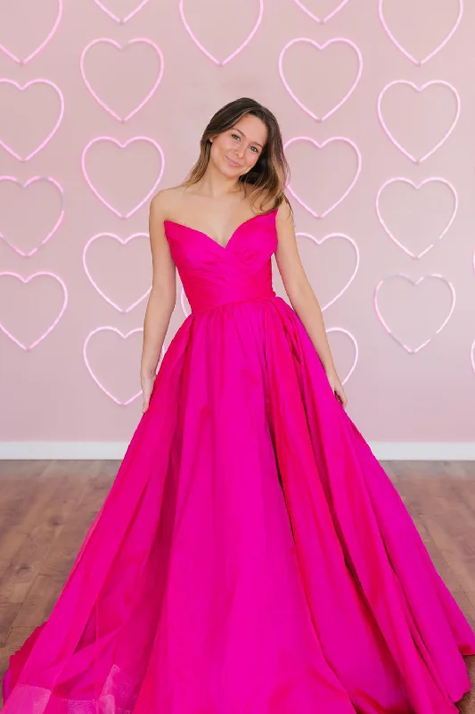 Save Big Roycebridal Sawyer |A-Line Strapless Satin Long Prom Dress Dreamy Draping