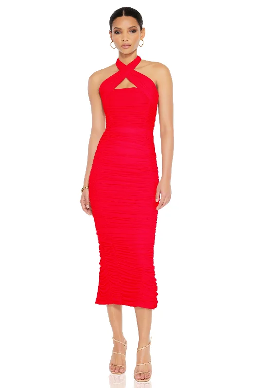 Modern Fashion Sale Nookie Monroe Midi Dress - Flame Grab Romantic Date - Night Styles Now