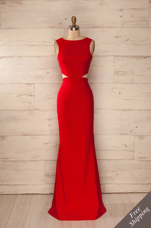 New In This Season Vallata Red | Mermaid Gown Elegant Contour