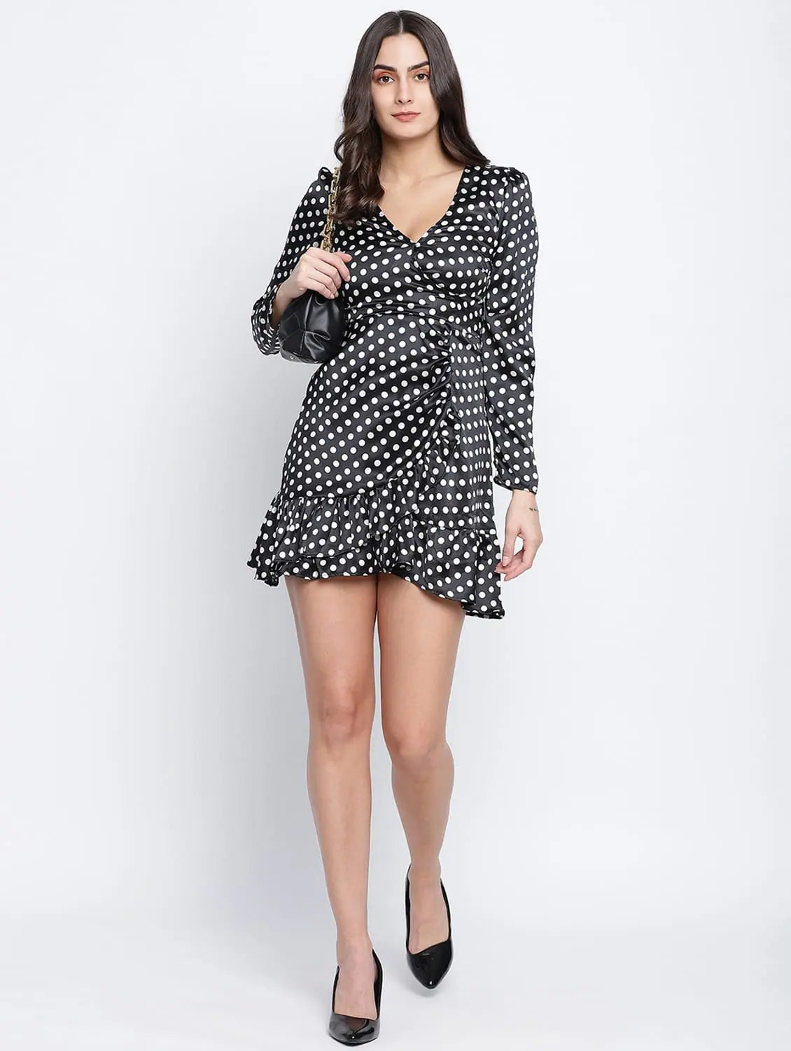 Modern Chic Discounts Piebald Polka Dot Women Casual Dress Score Big on Glamorous Red - Carpet Styles