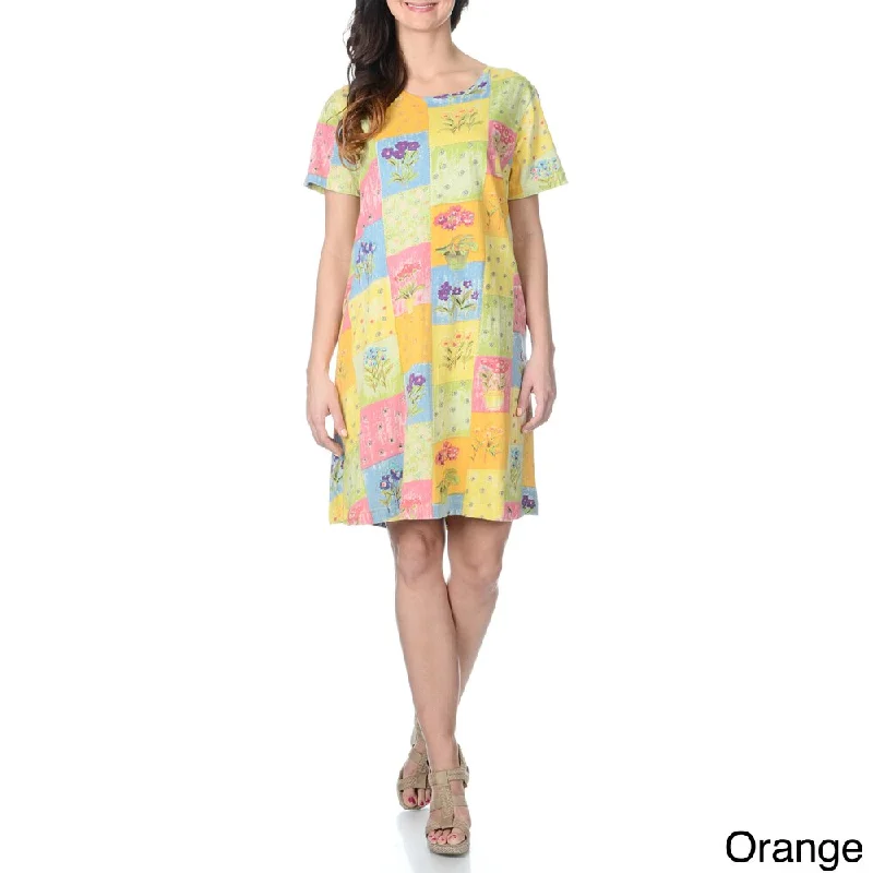 Luxe Style Discounts La Cera Women's Floral Printed Casual Dress with Short Sleeves Refined Simplicity