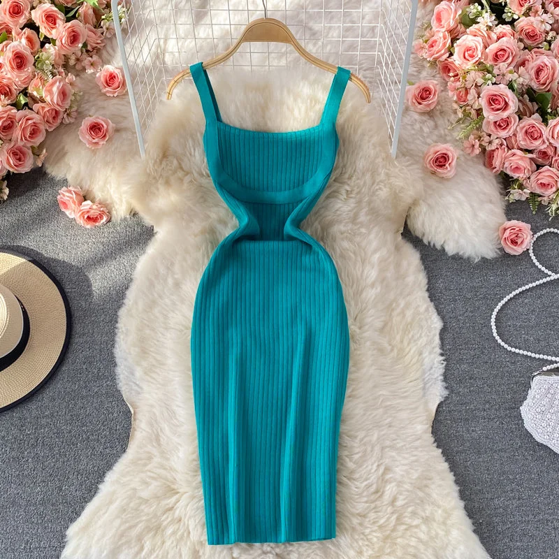 Street Chic Discounts Knitted suspender fashion tight and thin Hip Wrap Dress  2823 Early Access to Art Deco Styles Sale