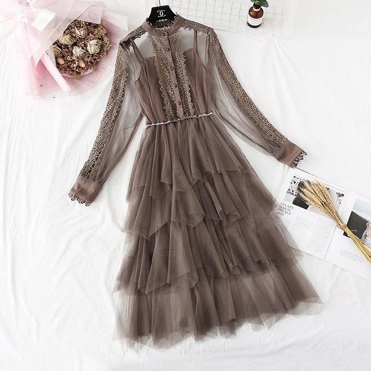 New Season Fashion Preview French Vintage Lace cake suspender fairy mesh dress  4371 Romantic Detailing