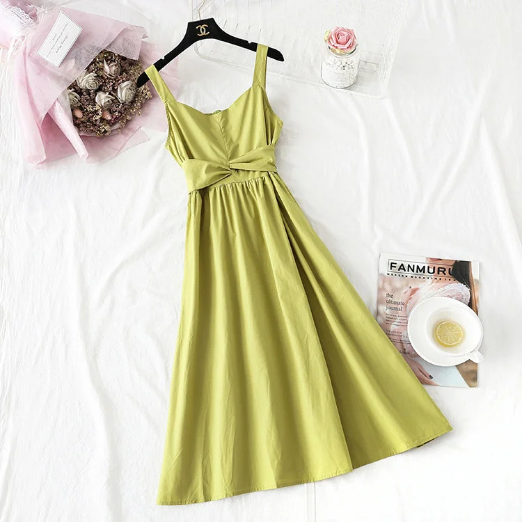 Style Redefined Avocado Green suspender dress super xiansen Department  4104 Parisian Effortless Chic Style