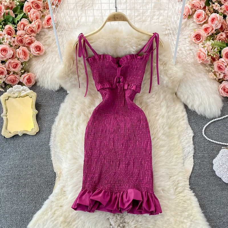 Premium Fashion Suspender Hip Wrap fishtail dress female  3254 Feminine Charm