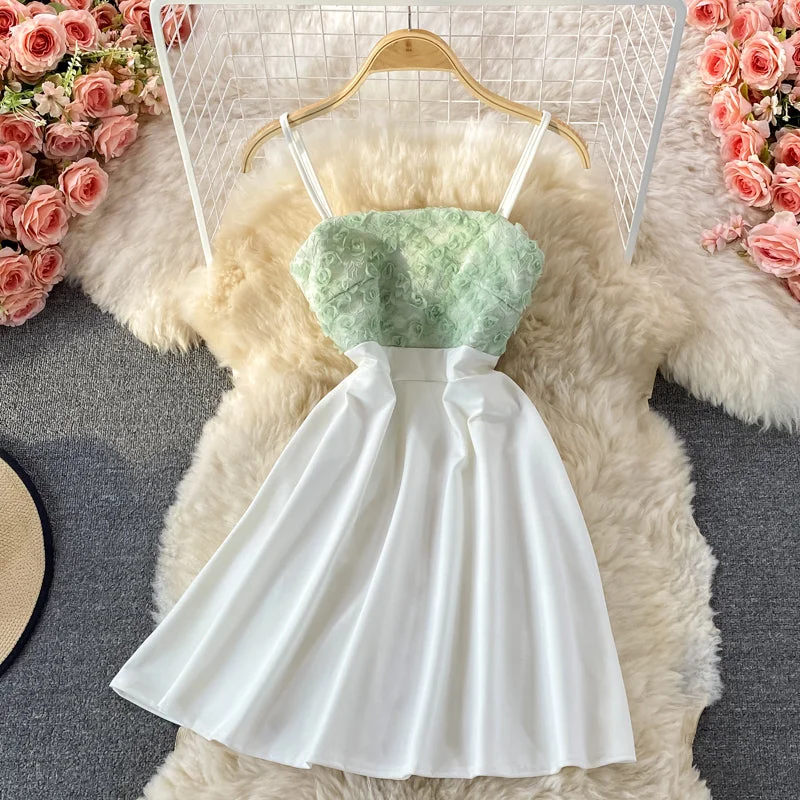 Luxury Fashion Stand collar petal splicing high waist suspender strapless dress  3215 Everyday Glamour