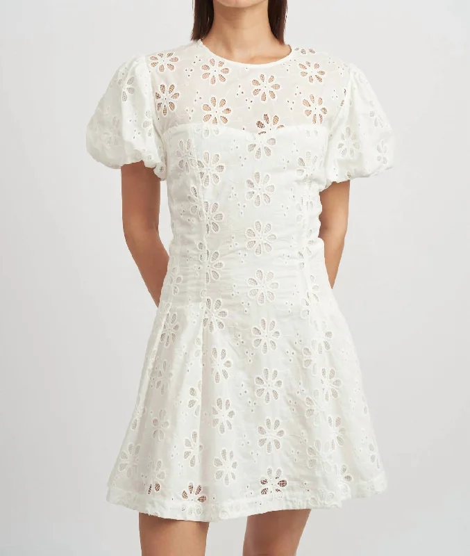 Hot Items Adina Mini Dress In Off White Everyday Glamour