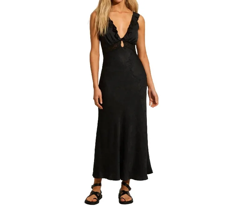 Season Offer Aida Midi Dress In Black Summer Splash Sale