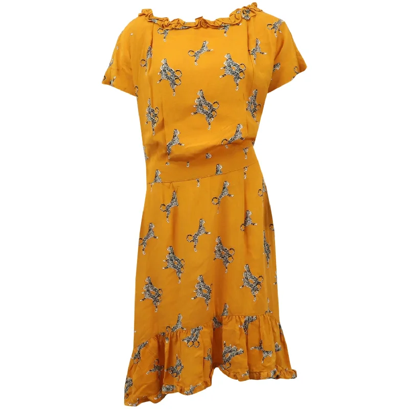 Flash Sale Starts Baum Und Pferdgarten Flamenco Midi Dress in Yellow Viscose Anniversary Sale