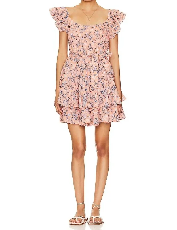 Trendy Styles Britt Mini Dress In Positano Floral Minimalist Office - Ready Style