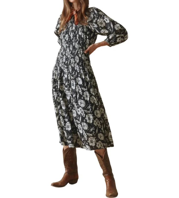 Casual Fashion Cobblestone Dress In Navy Whisper Floral Limited - Edition Drops