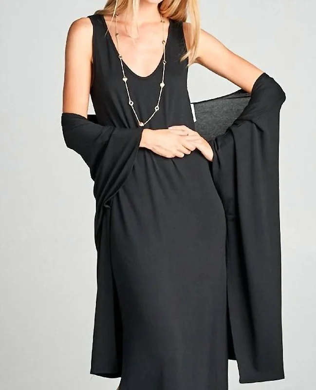 Limited-Time Offer Dahlia Side Slit Maxi Dress In Black Buy More, Save More