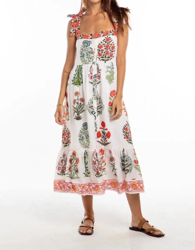 Style Upgrade Demi Midi Dress In Flower Market Spring Fling Sale