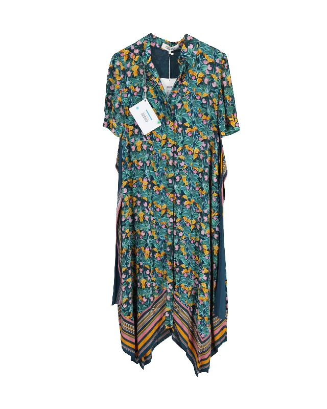 Style Revolution Diane von Furstenberg Kendyl Printed Belted Midi Dress in Multicolor Viscose Weekend Special