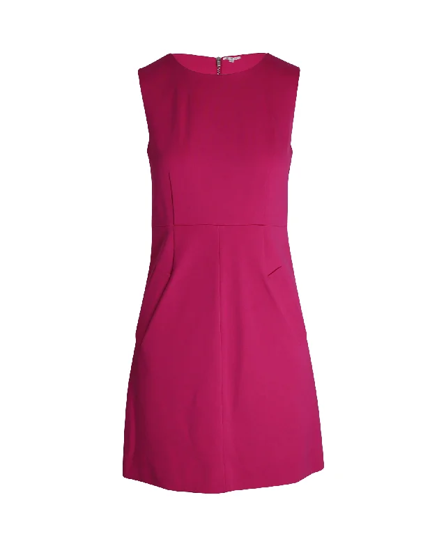 Valentine's Special Diane Von Furstenberg Sleeveless Carpreena Mini Dress in Pink Rayon Chic Allure