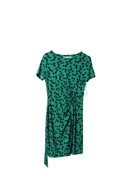 Smart Casual Deals Diane Von Furstenberg Zoe Printed Tie Midi Dress in Green Viscose End - of - Month Blowout