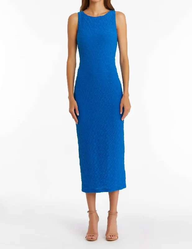 Sophisticated Fashion Elle Midi Dress In Cobalt Chic Urban Fashion Look