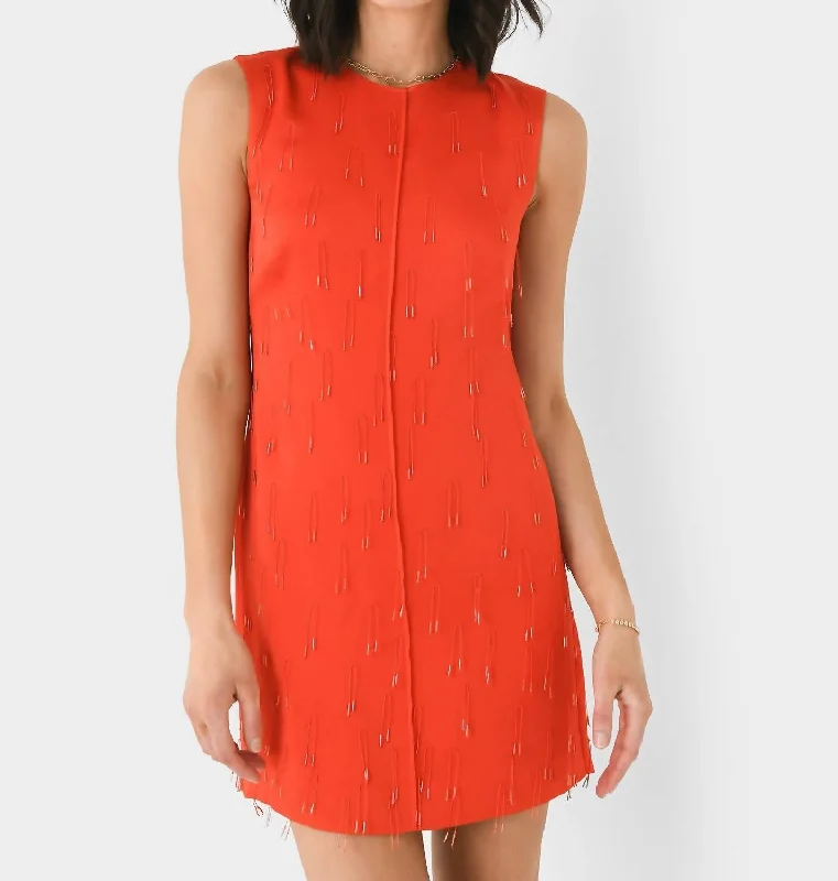 Romantic Fashion Discounts Fallon Embellished Mini Dress In Flame Everyday Glamour