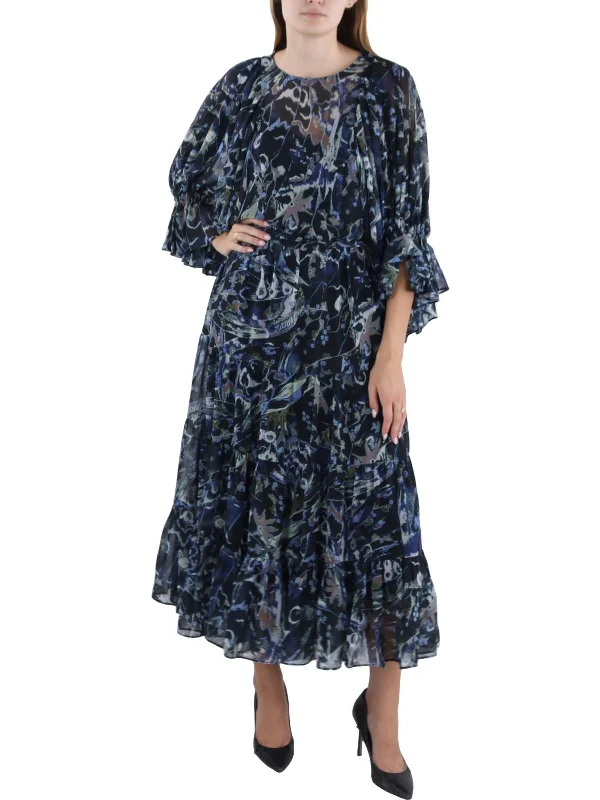 Hot Styles Firella Womens Printed Tea-Length Maxi Dress End - of - Month Blowout