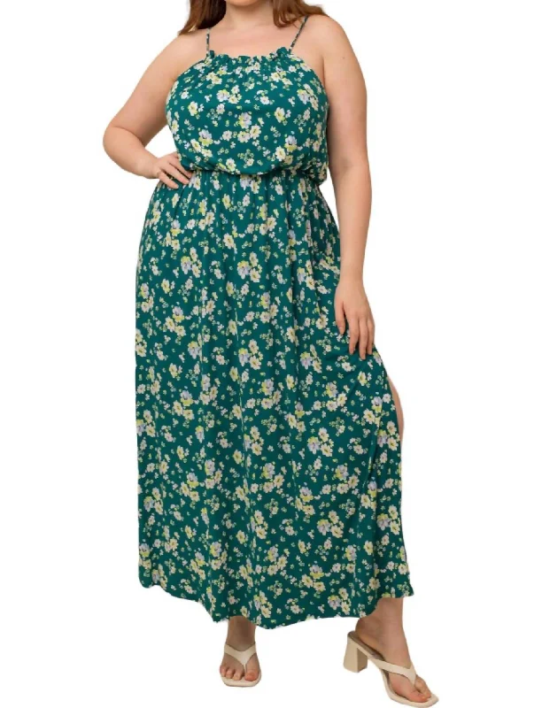 Timeless Elegance Sale Floral Maxi Dress - Plus In Green Alluring Design