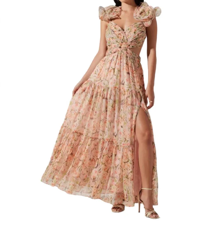 Relaxed Style Deals Fritillaria Dress In Coral Floral Charming Silhouette