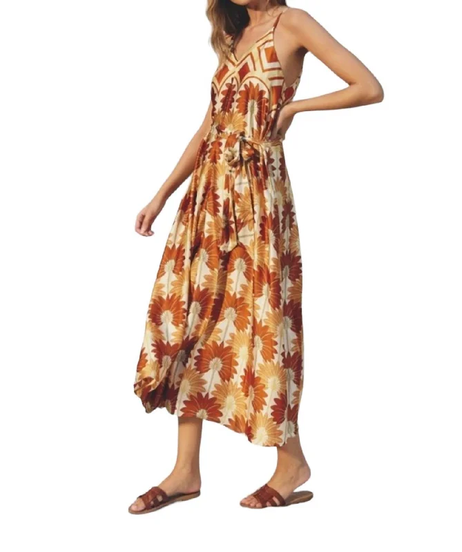 Timeless Style Promotions Golden Age Maxi Dress In Hawaiian Sunset Effortless Comfort