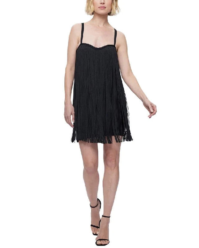 Unleash Your Fashion Hervé Léger Fringe Sweetheart Mini Dress Feminine Soft - Hued Styles