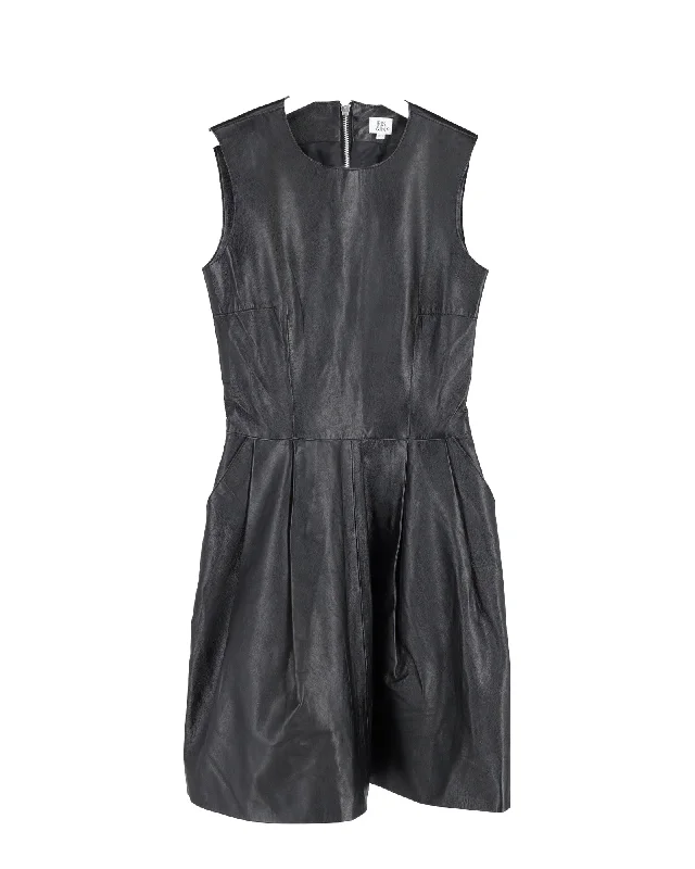 Weekend Exclusive Iris & Ink Mini Dress in Black Leather Elevated Style