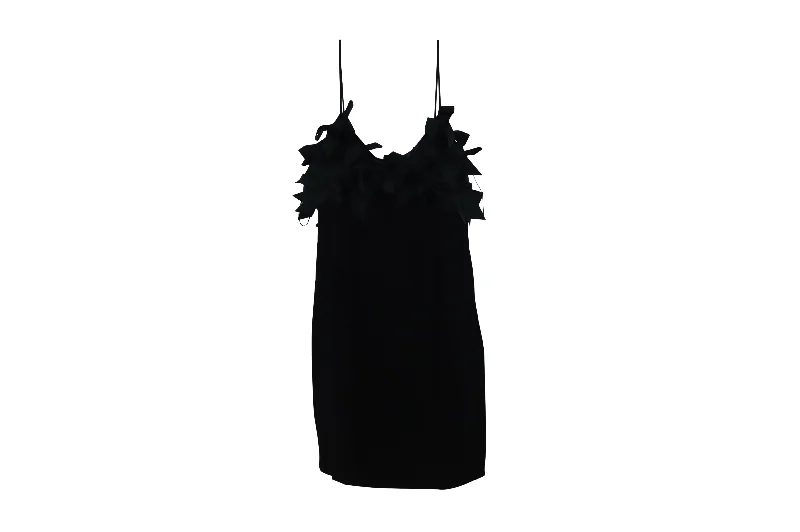 Unleash Your Trendy Side Issa Strap Mini Dress in Black Acetate Huge Savings on Parisian Styles