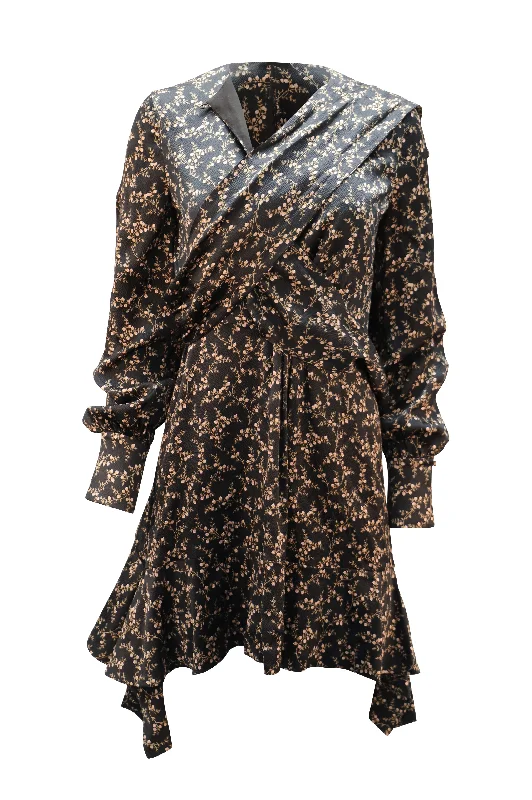 Stay Ahead In Style Jonathan Simkhai Floral Print Dress in Black Silk Beat the Heat in Tropical Styles